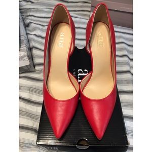 Red pointy toe stilettos